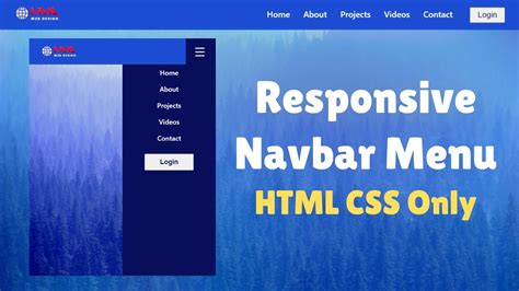 Responsive Mobile Menu with CSS .